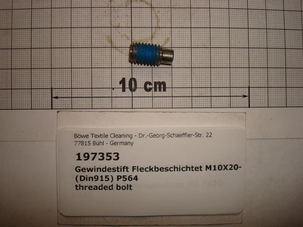 Threaded pin,DIN915,M10x20mm,galvanized