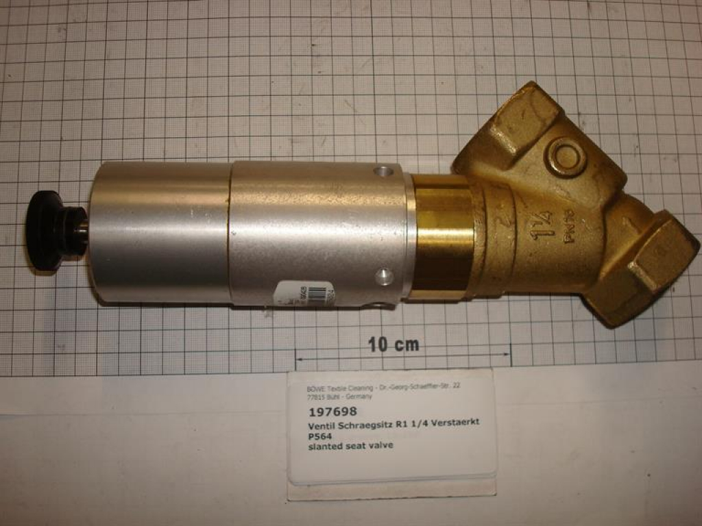 slanted seat valve 1 1/4", NC, reinforced 