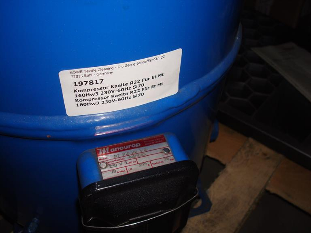 Kältekompressor MT160HW3,R22,R422D,230V-60Hz,Si70