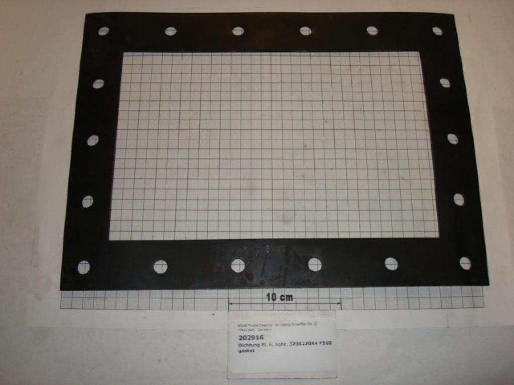 Gasket,square,270x370x4mm,18-holes,P5100,K50