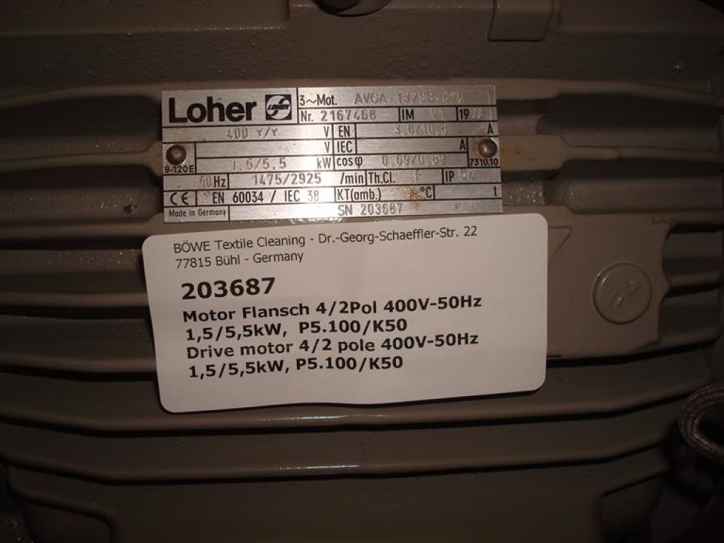 Fan motor,400V-50Hz,5,5kW,Dia24mm,P5100,K50