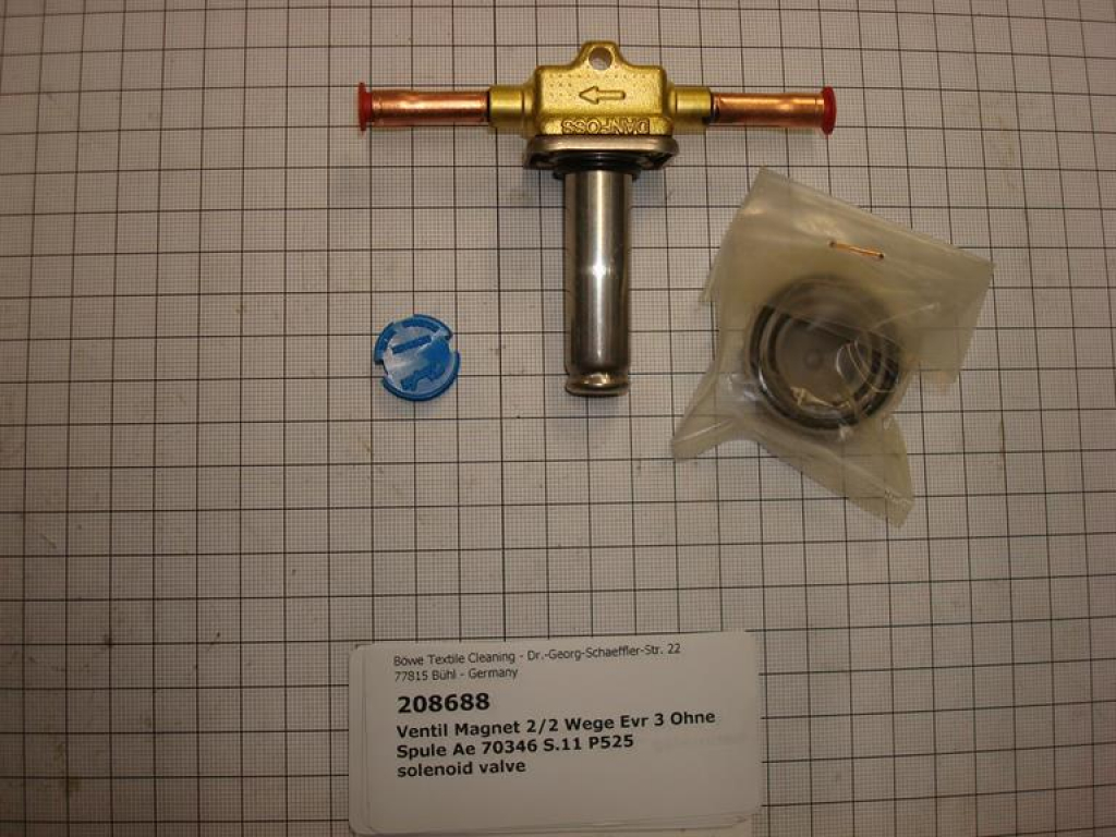 Solenoid valve cooling,2/2 ways,EVR3,w/o coil,6mm soldering connection,P240-300