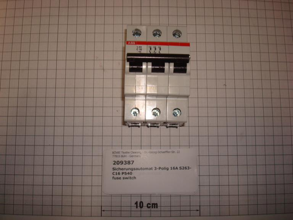 Circuit breaker 3 pole 16A S263-C16