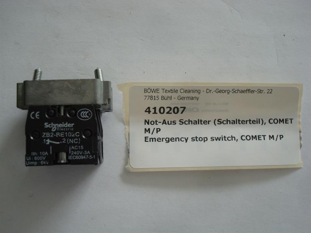 Emergency stop switch, COMET P/M