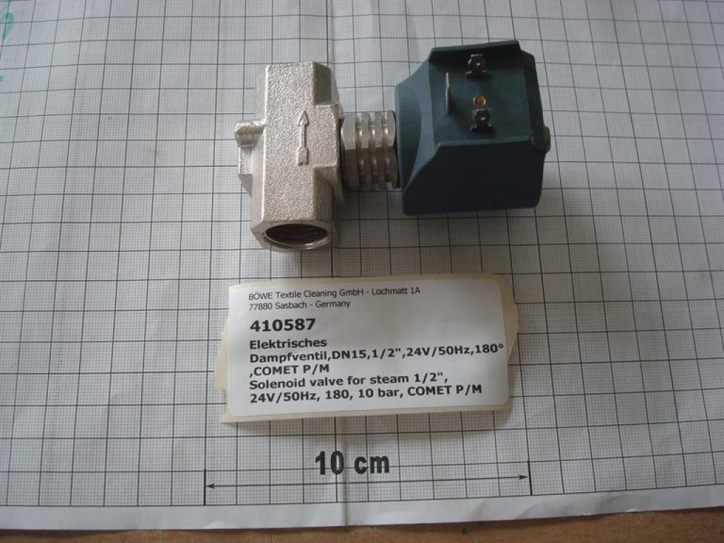 Electric steam valve,DN15,1/2",24V/50Hz,180°,COMET P/M