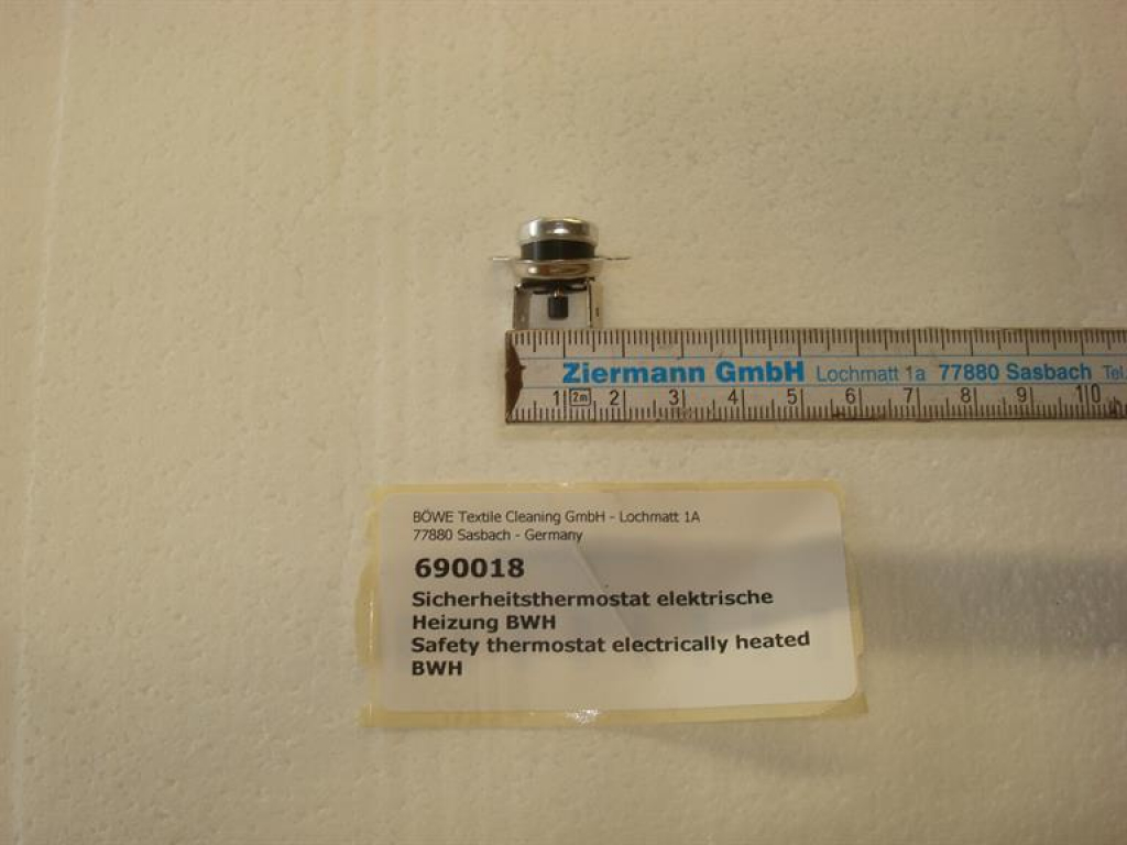 Safety thermostat,electrically heated,BÖWE BWH10-60TP washing machine