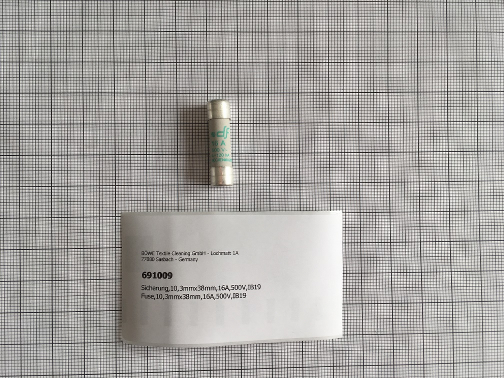 Fuse,10,3mmx38mm,16A,500V,IB14,15,19