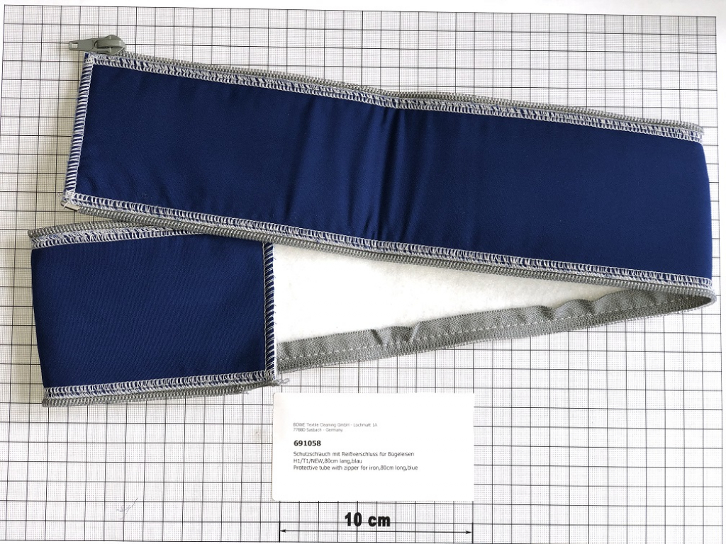 Protective tube with zipper for iron,80cm long,blue
