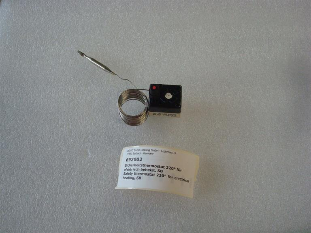 Safety thermostat,220°,for electrical heating,BÖWE SB-11-75TP+SB-HP-11-23TP2 dryer