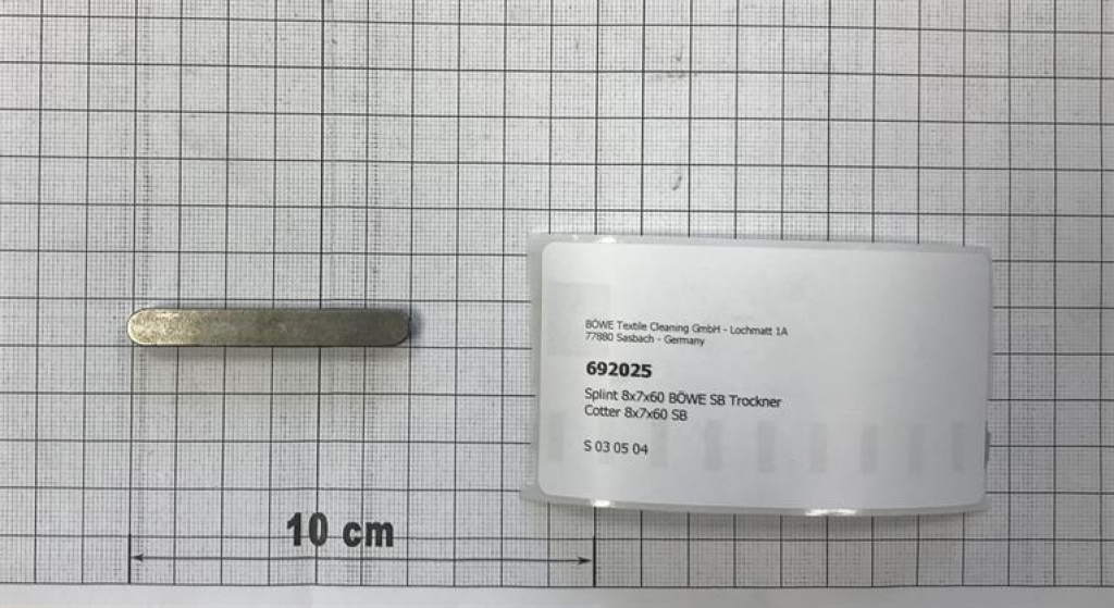 Fitting key,A8x7x60mm,BÖWE SB-11-17TP+SB-11-23TP2+SB2-11-17TP2+SB-HP-11-23TP2 dryer
