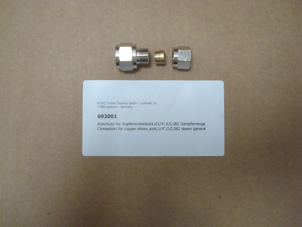 Connection for copper elbow joint,1/4",O/I,SB2 steam generator