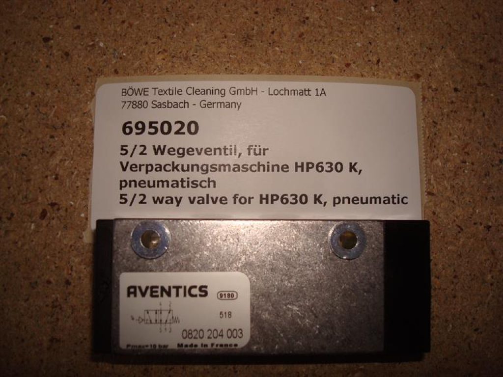 5/2 ways valve,f. HP630 K,pneumatic