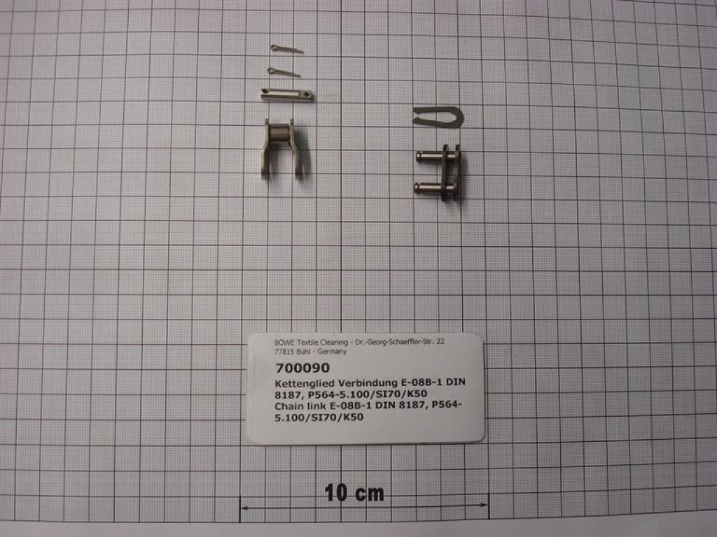 Chain link E-08B-1 DIN 8187, P564-5.100/SI70/K50