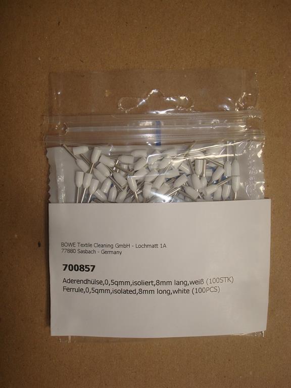 Ferrule,0,5qmm,isolated,8mm long,white (100PCS)