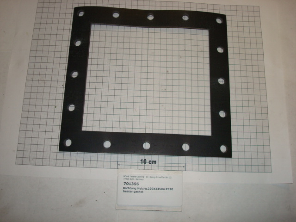 Gasket,square,229x245x4mm,16-holes,heater Consorba,P525-540
