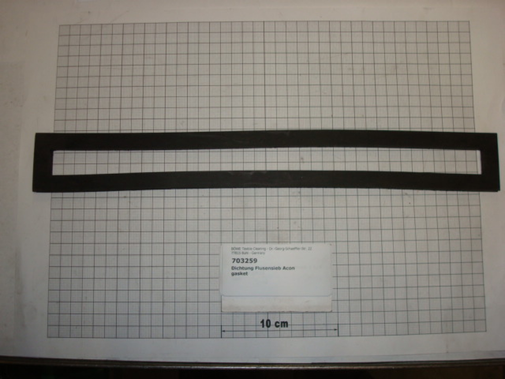 Gasket,square,50x366x6mm,lint filter Consorba,P525,P540