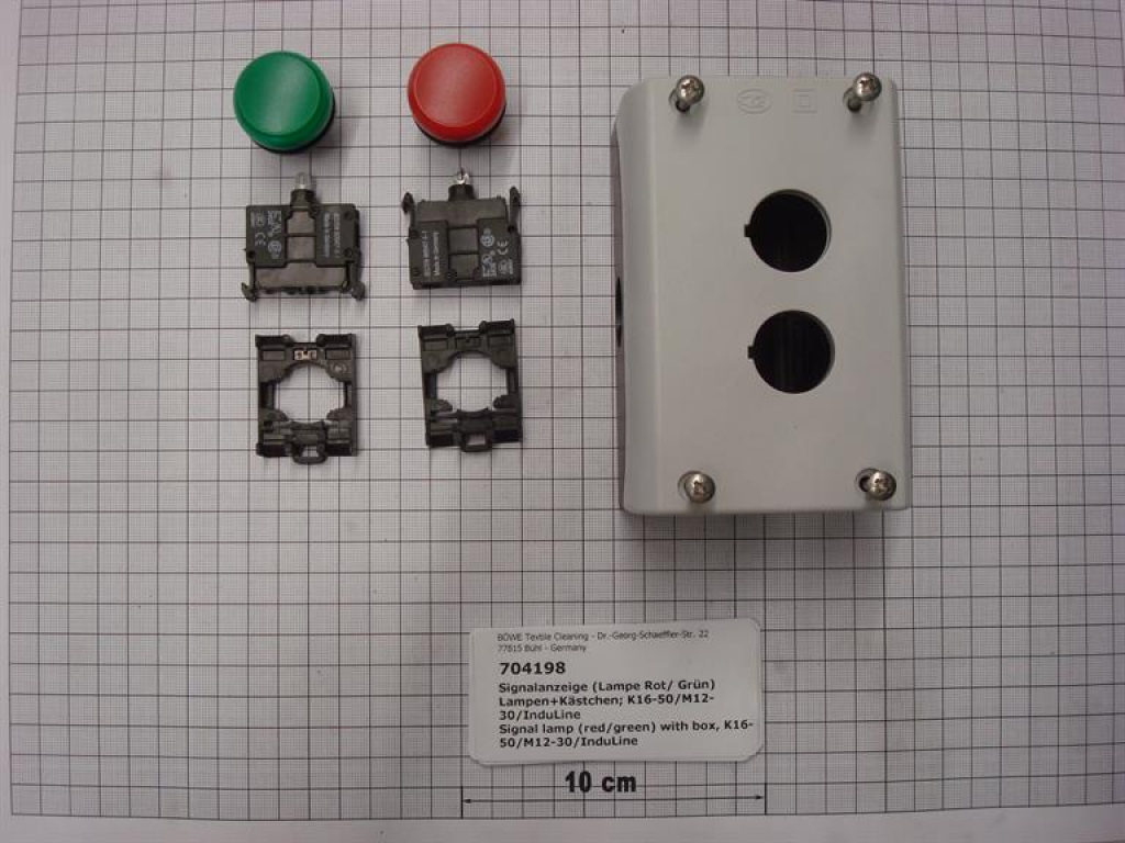 Signal lamp (red/green) with box