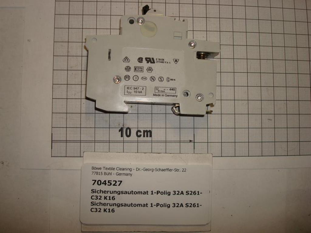 Circuit breaker 1 pole 32A, S261-C32, K16