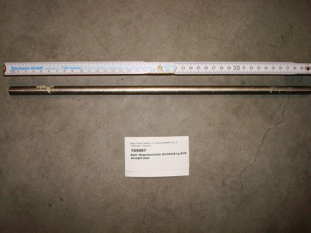 Stainless steel pipe straight 12x1x418
