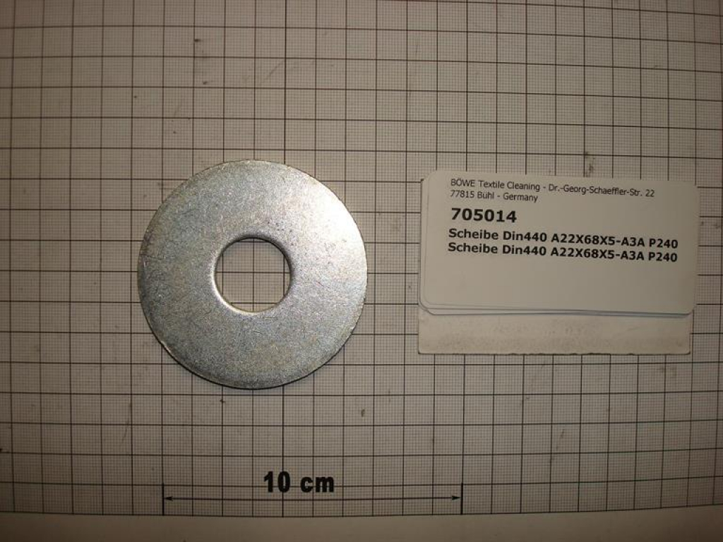 Scheibe,22X68X5mm,verzinkt,P240