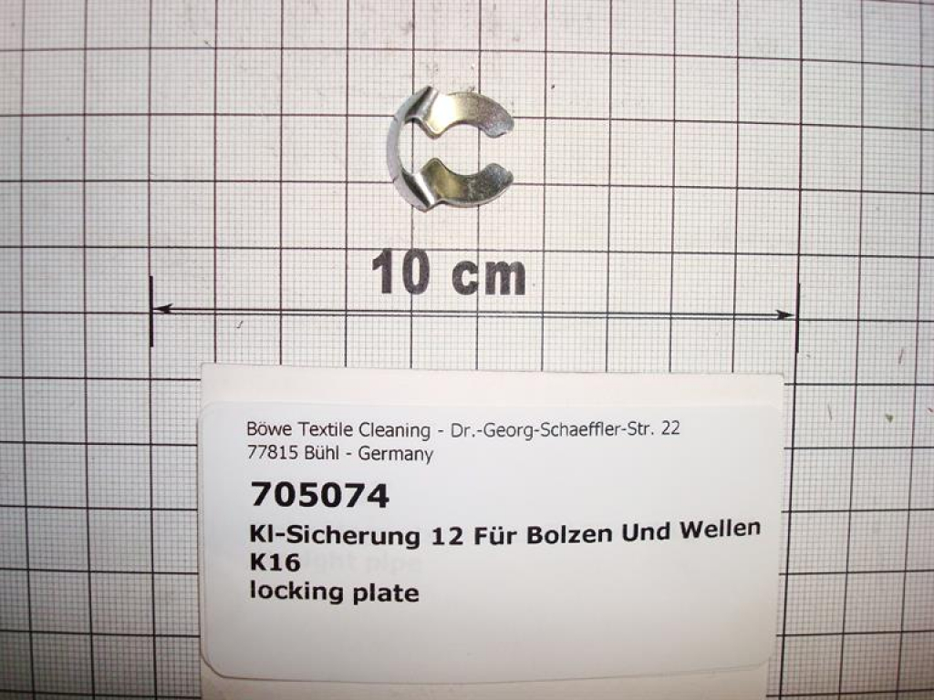 Locking plate 12mm,for bolt+shaft,P/M12-30,button trap cover