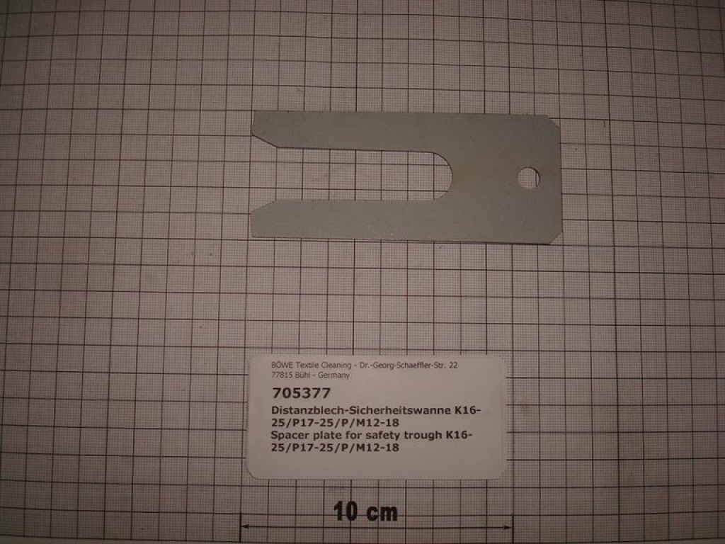 Distanzblech,50x115x1mm,Sicherheitswanne, K16,K25,P17,P25,P/M12-18