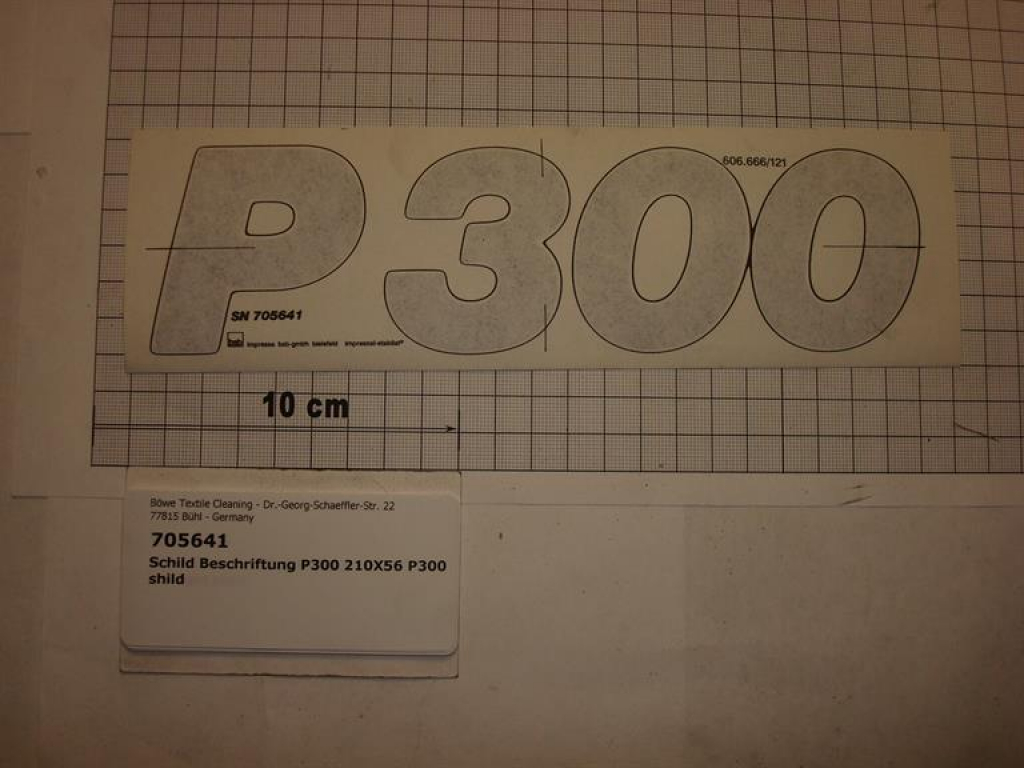 Schild,Beschriftung,"P300",210x56mm
