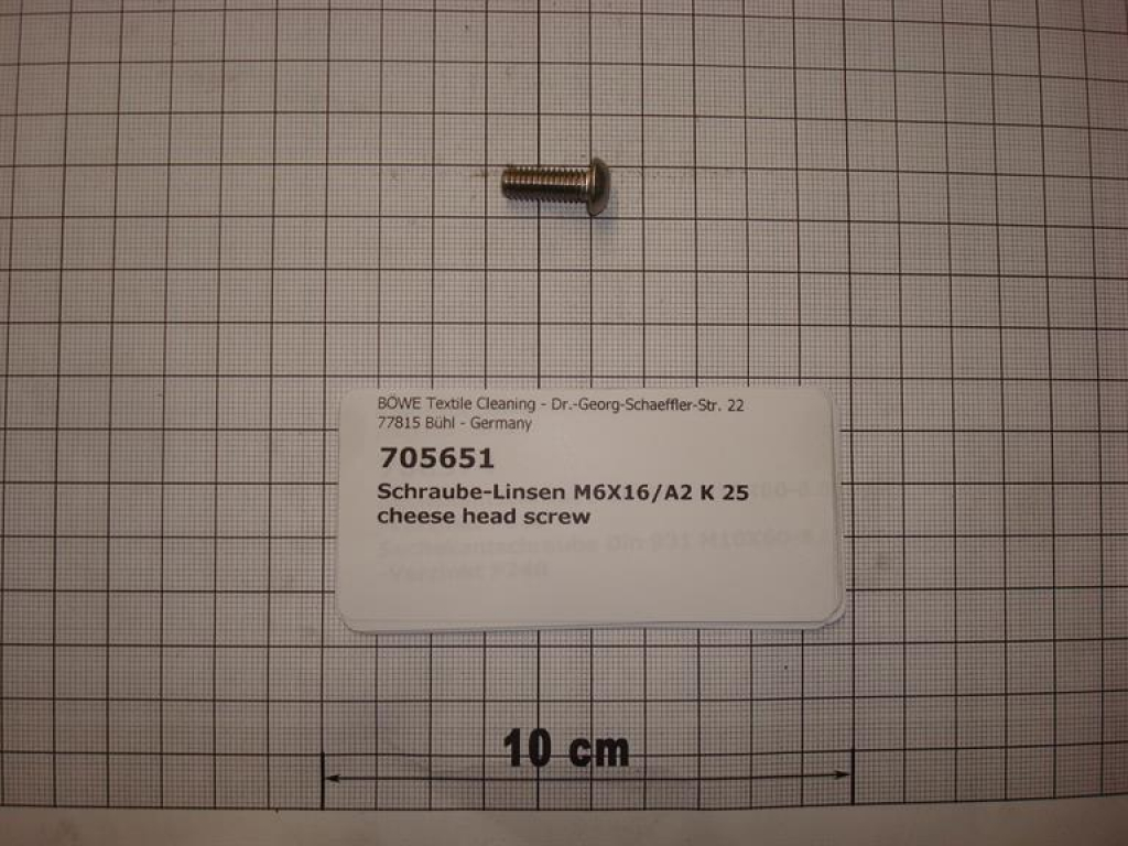 Cheese head screw M6x16