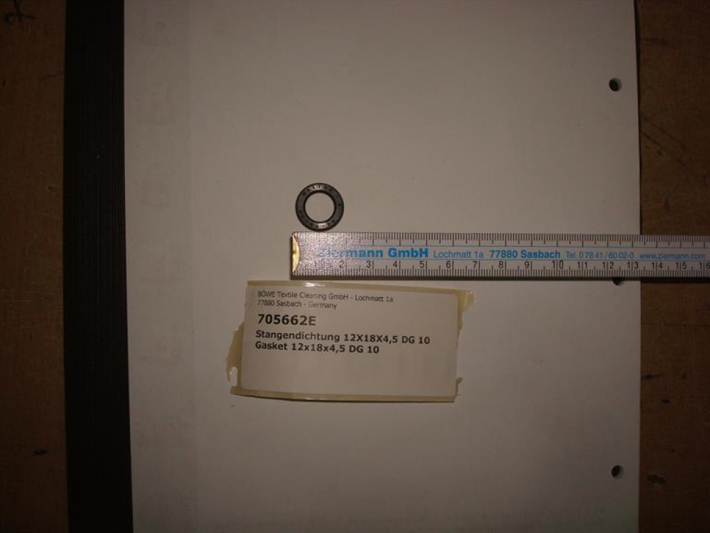 Gasket,round,12x18x4,5mm,DG 10