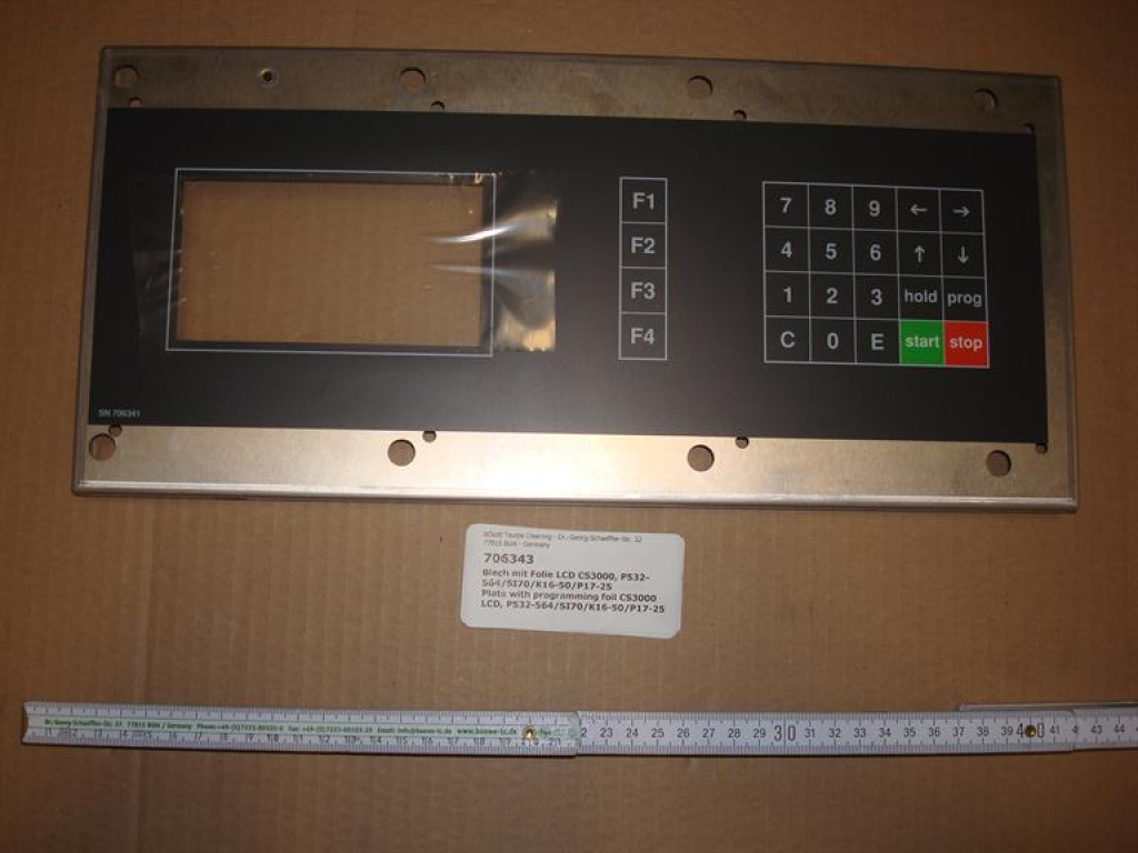 Plate with programming foil CS3000 LCD, P532-564/SI70/K16-50/P17-25