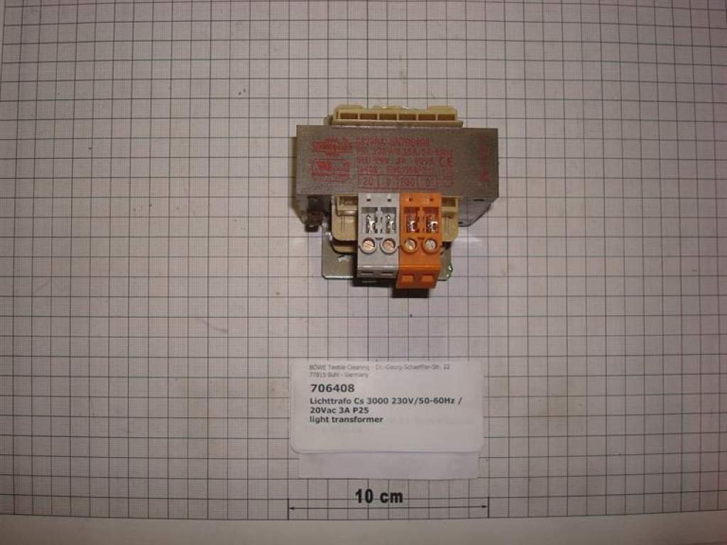 Transformer,230V/50-60Hz/20VAC 3A,CS3000