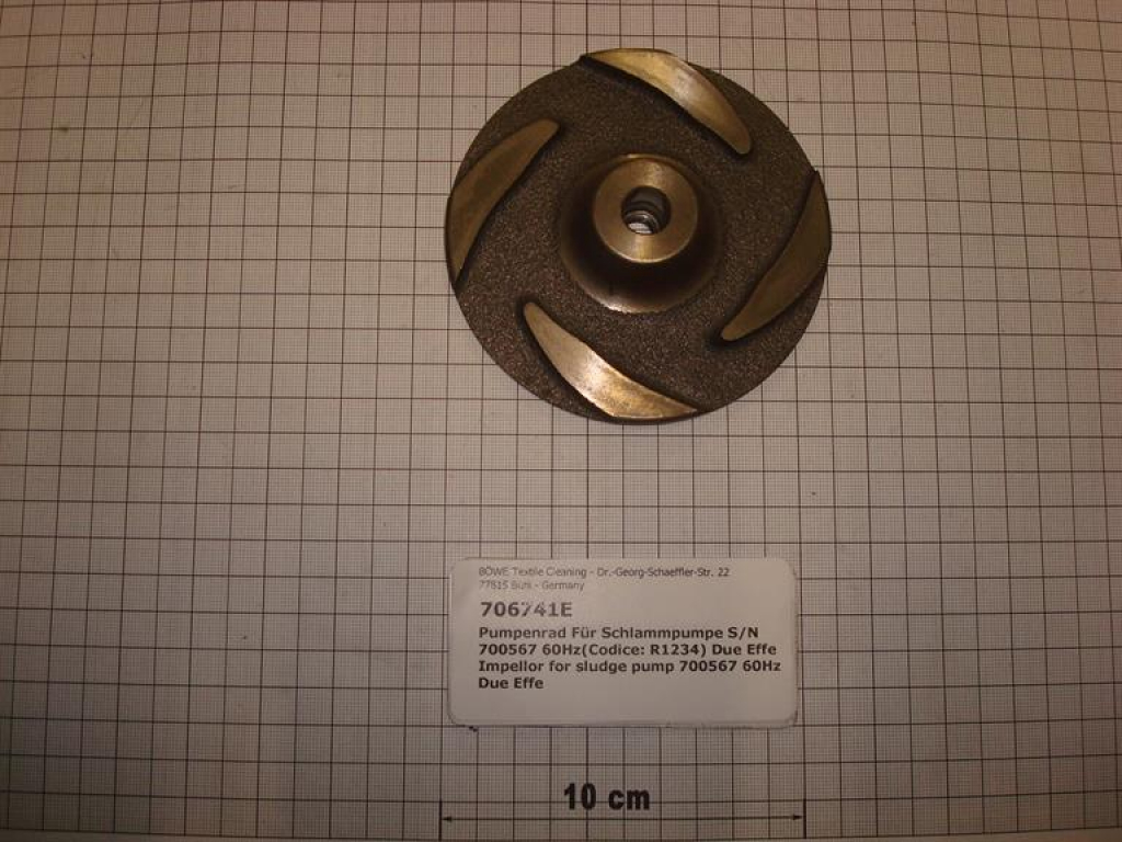 Impellor for sludge pump Due Effe 60Hz (700567)