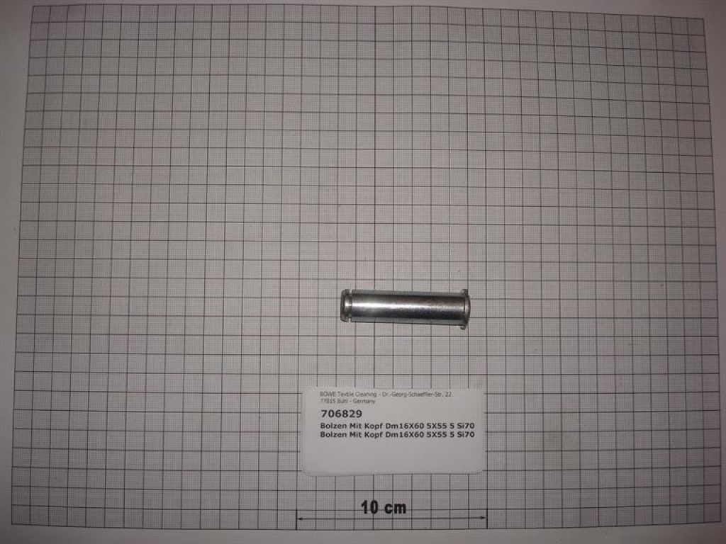 Bolt,16x60,5x55,5mm,SI70