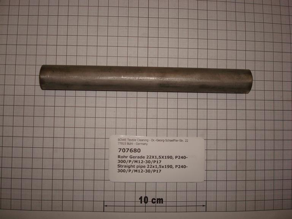 Pipe,straight,22x1,5x190mm,P240,P300,P/M12-30,P17