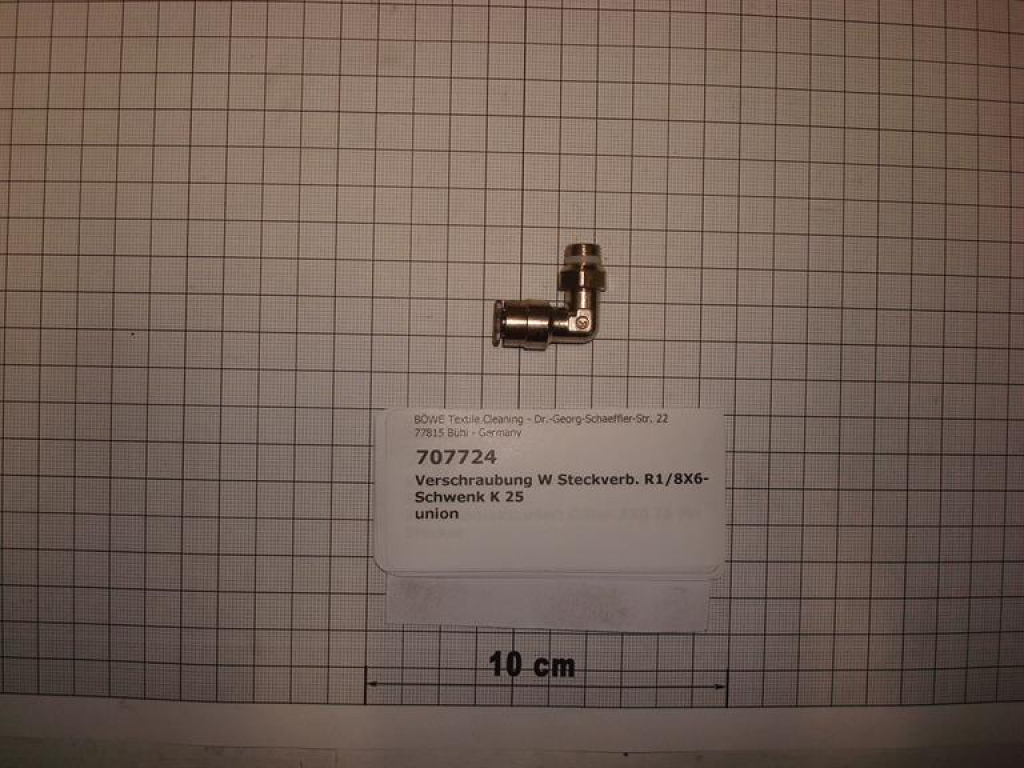 Elbow plug connector,1/8"x6mm,brass,rotatable