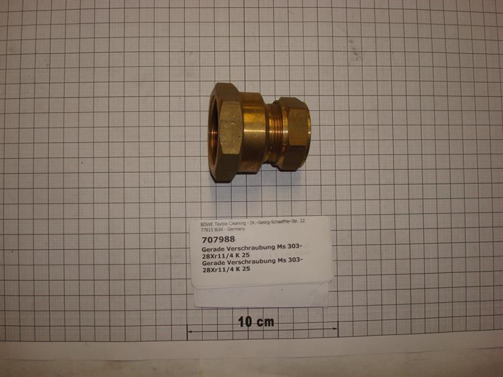Compression fitting,straight with sleeve connection,303-28x1 1/4",female thread
