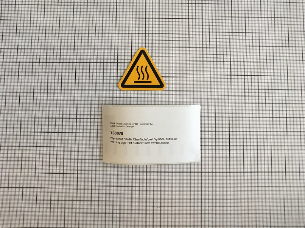 Label "Hot surface",with symbol,sticker