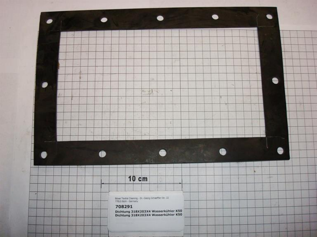 Dichtung,eckig,203x318x4mm,12-Loch, Wasserkühler,K50