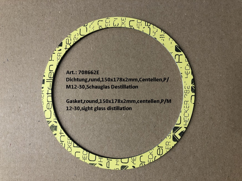 Gasket for distillation sight glass P/M 12-30