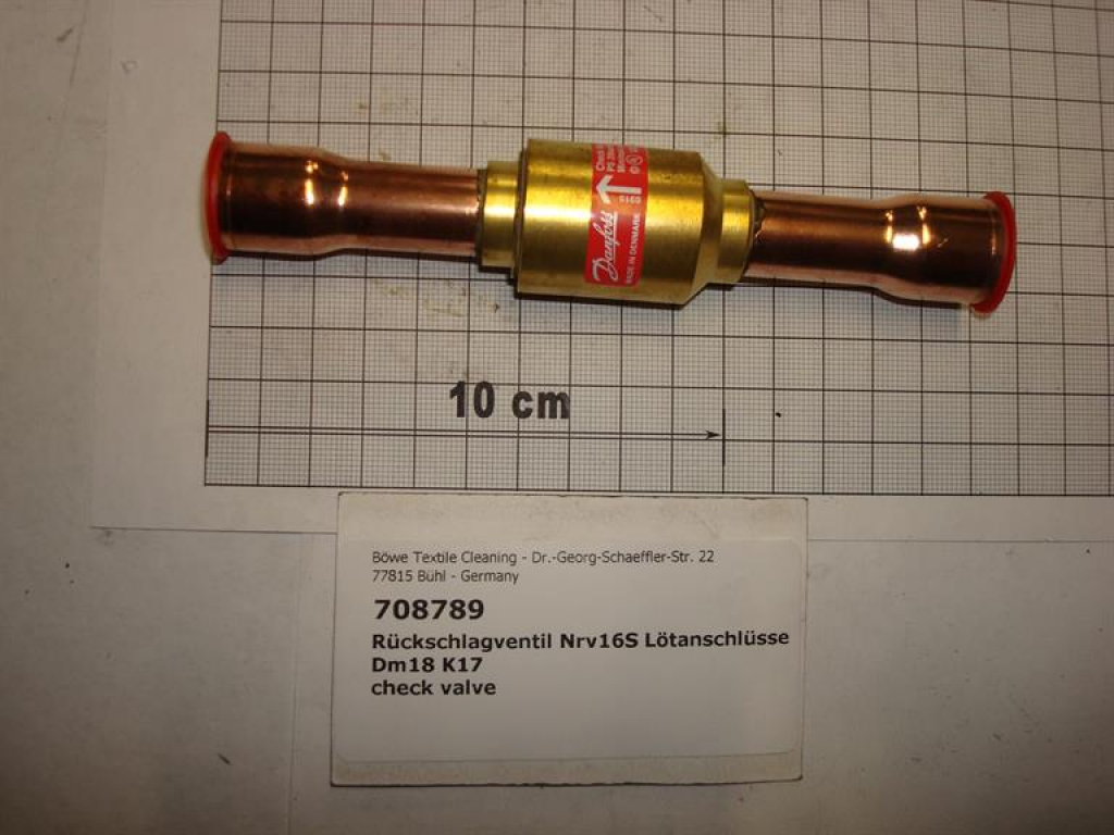Check valve,NRV16S,with solder connection DM18mm,cooling