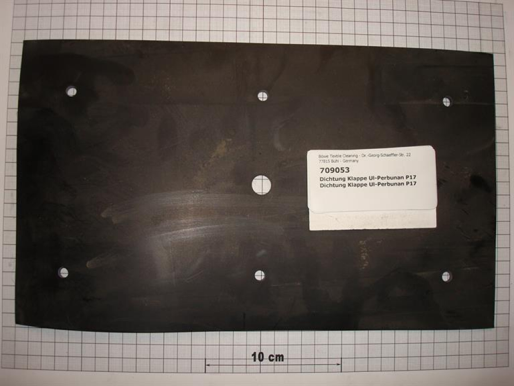 Gasket,square,200x340x4mm,7-holes,for flap,perbunan,P17
