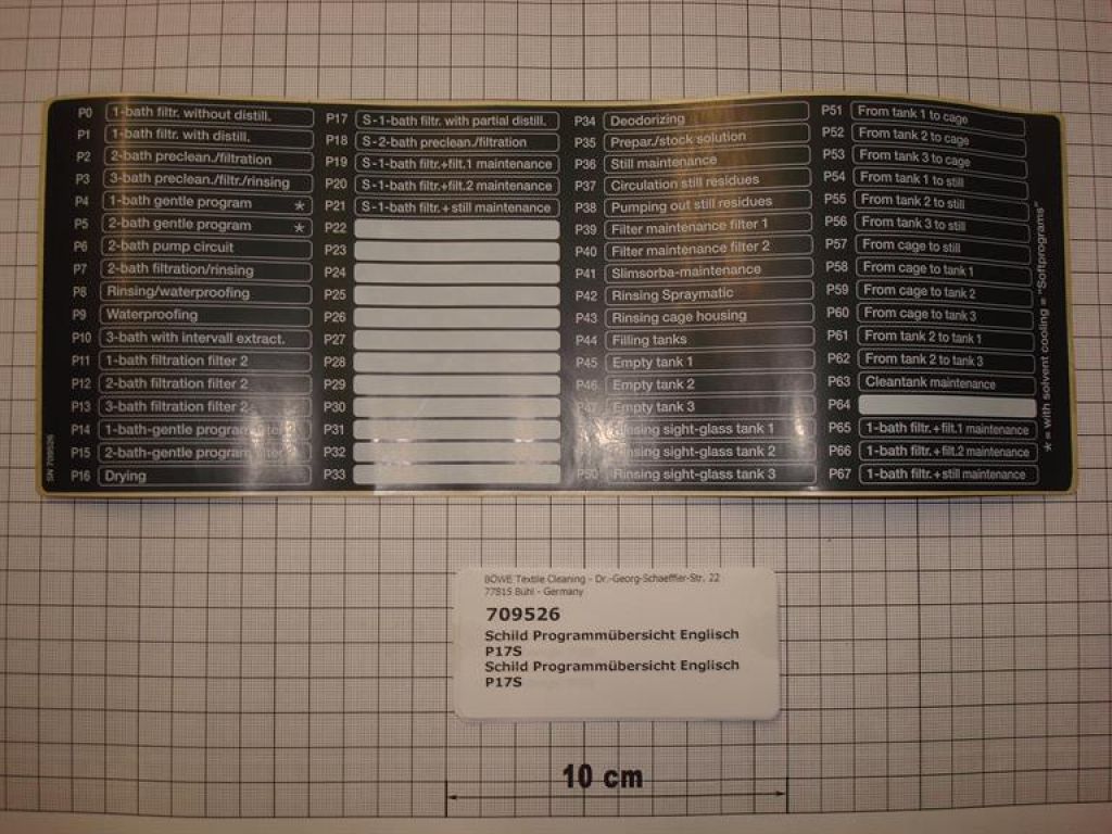 Program sticker English P17S