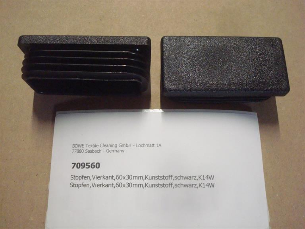 Stopfen,Vierkant,60x30mm,Kunststoff,schwarz,K14W