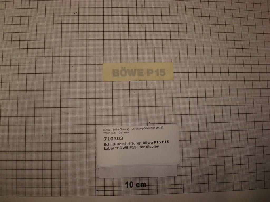 BÖWE Webshop - Label BÖWE P15 for display