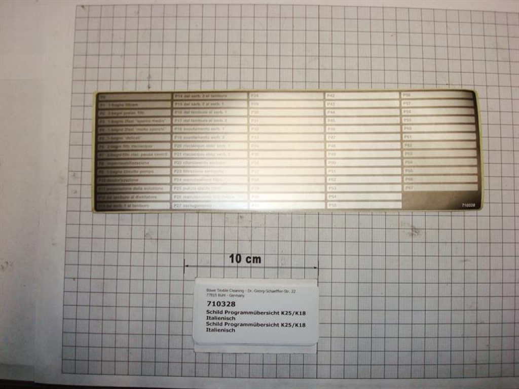 Program sticker Italian K25/K18