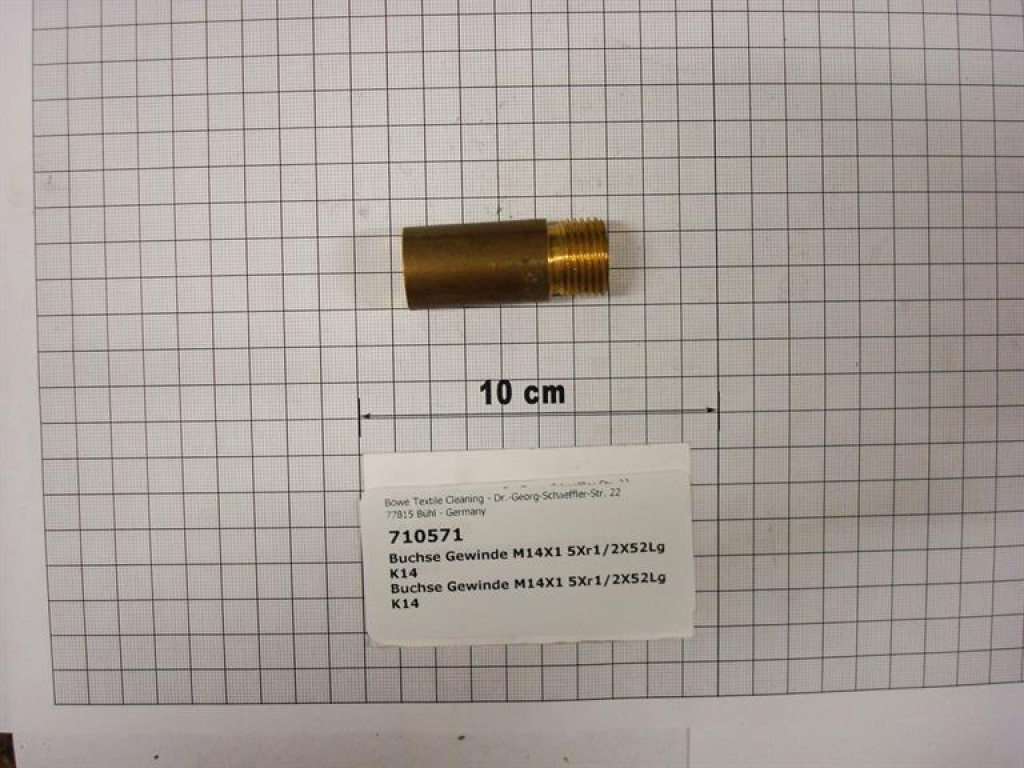Threaded bush M14x1,5x1/2"x52, K14