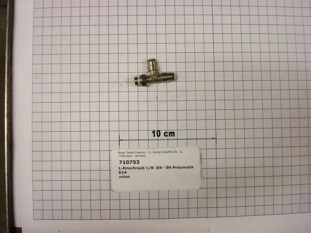 T-plug connector,1/8"x4x4mm,brass