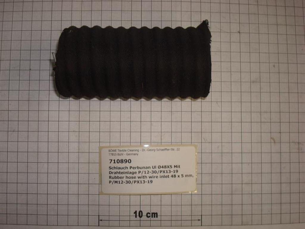 Rubber hose Ø48 x 5 with wire inlet