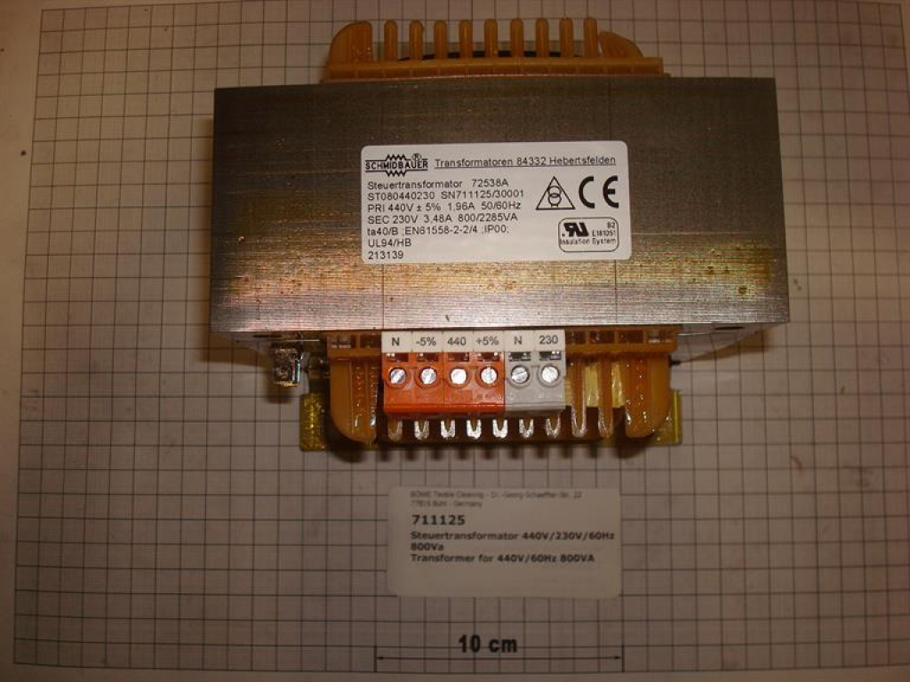 Transformer,440V/230V/60Hz,800VA