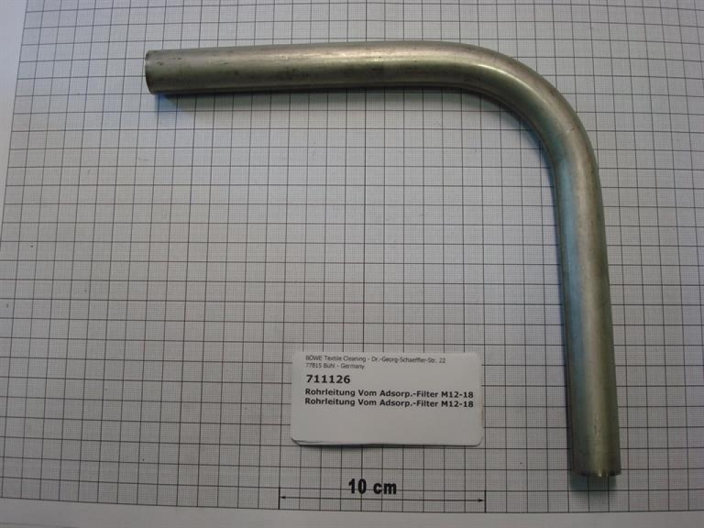 Piping from adsorption filter, M12-18